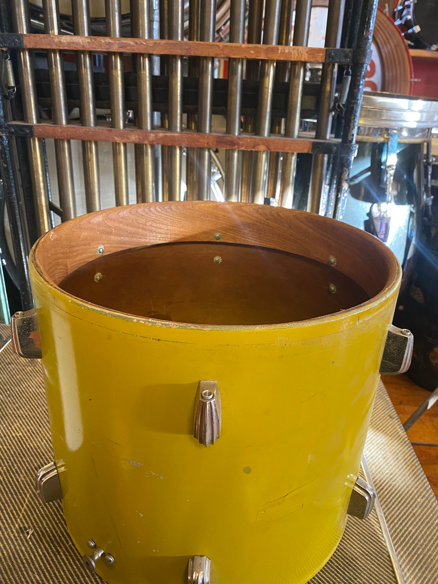 1940's Slingerland Radioking in Mustard Yellow Lacquer 14x20 16x16 12x14 9x13