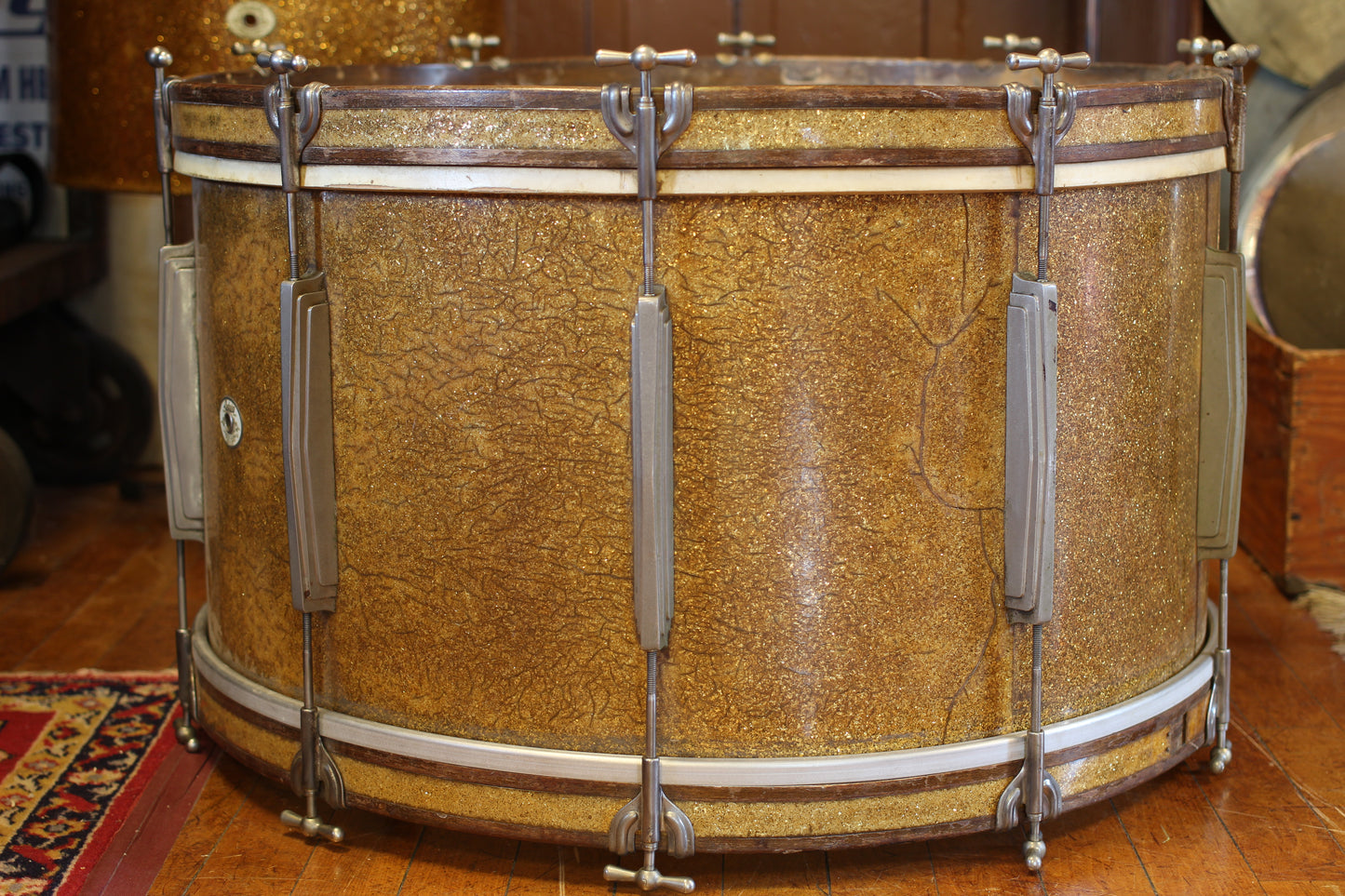 1941 Ludwig & Ludwig 'Swing Sensation' Outfit in Gold Flash Pearl 14x26 7.5x13 12.5x16
