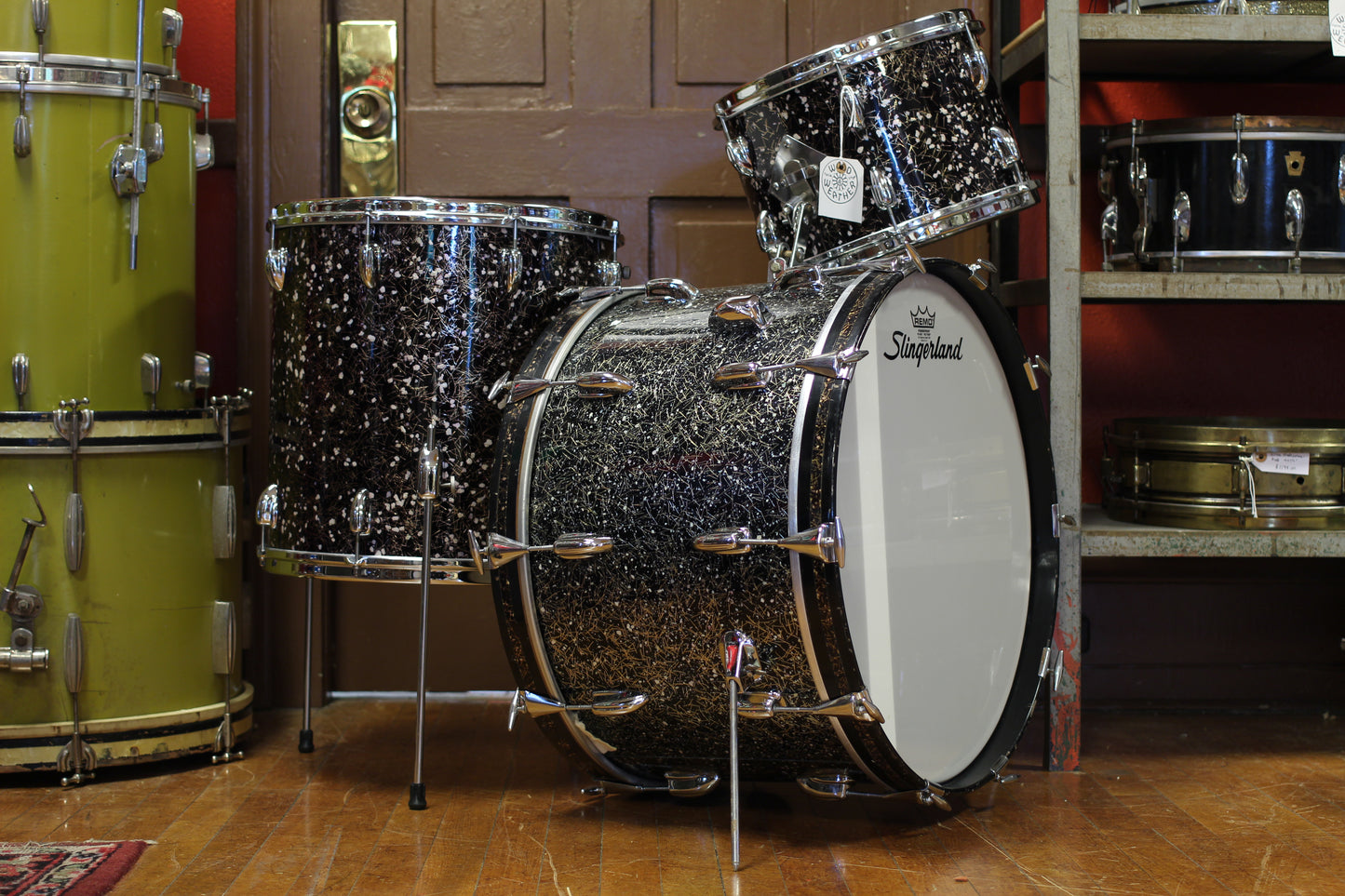 1963 Slingerland Gene Krupa Deluxe Outfit in Capri Pearl 14x22 16x16 9x13