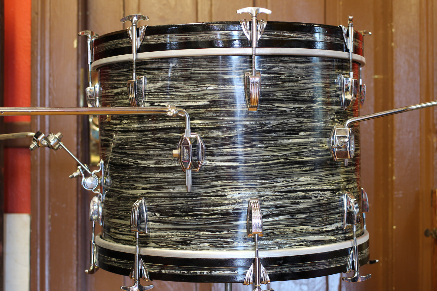 1968 Ludwig 'Downbeat' Outfit in Oyster Black Pearl 14x20 14x14 8x12