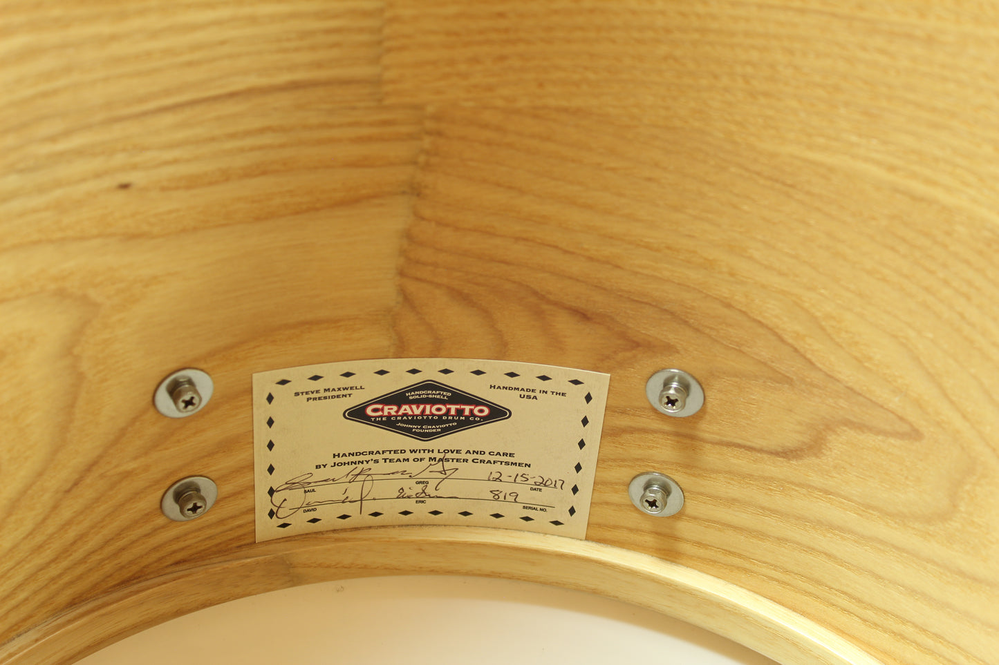 2017 Craviotto Custom Ash Drum Kit 10x20 14x14 8x12 4x14
