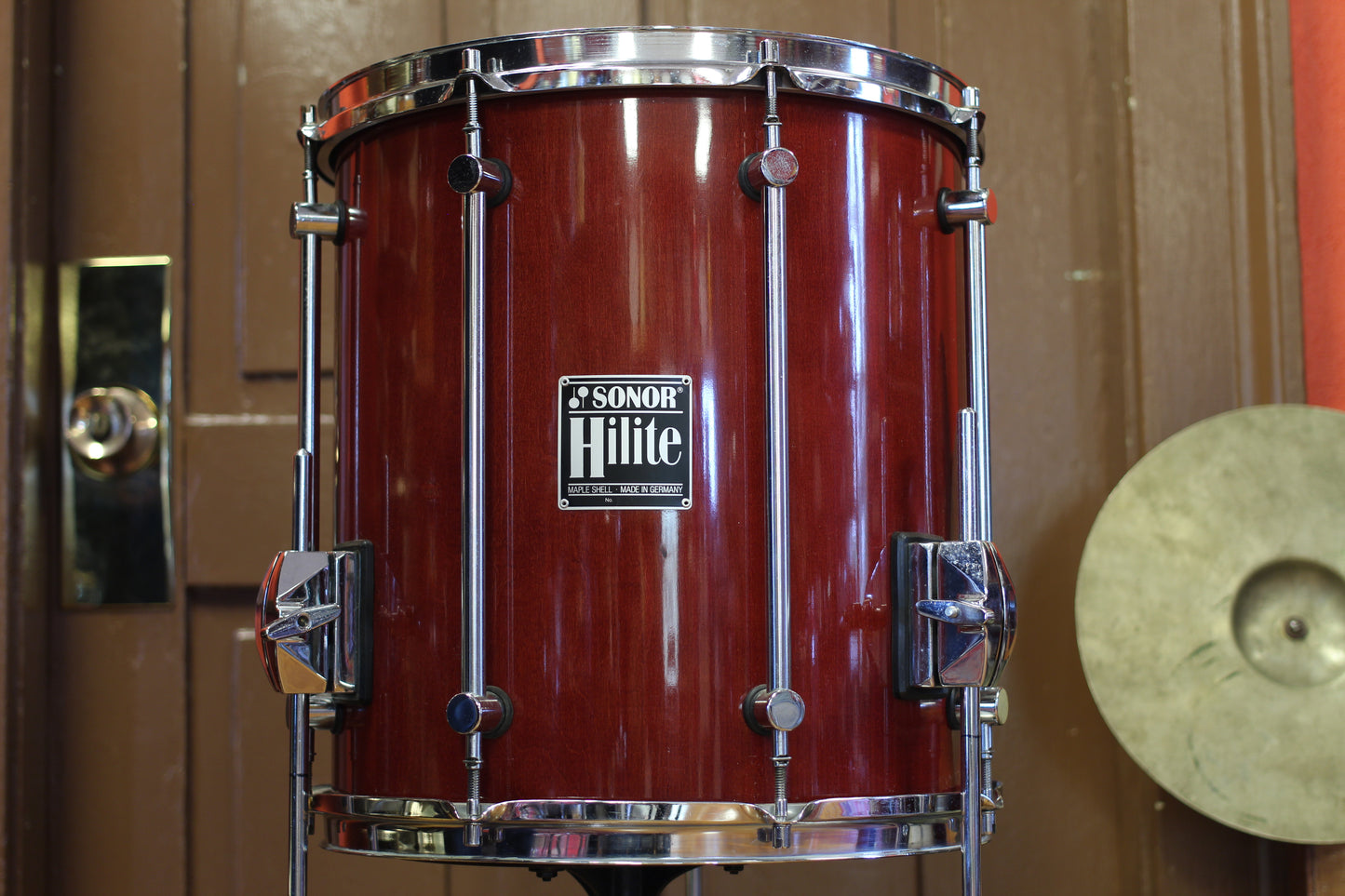 1990's Sonor Hilite in Red Maple 15x18 15x14 10x12 9x10