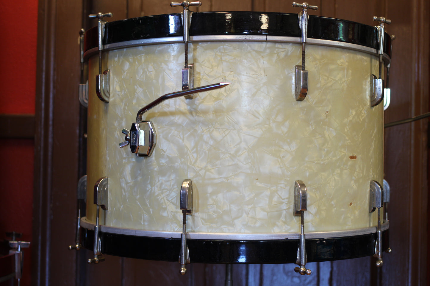 1950's Leedy & Ludwig Broadway in White Marine Pearl 14x24 16x16 9x13