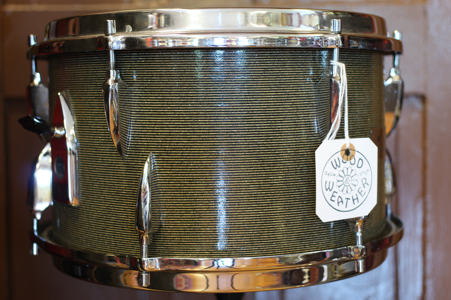 1960's Sonor Chicago Star Outfit in Black & Silver Striped Glitter 14x20 14x16 8x13