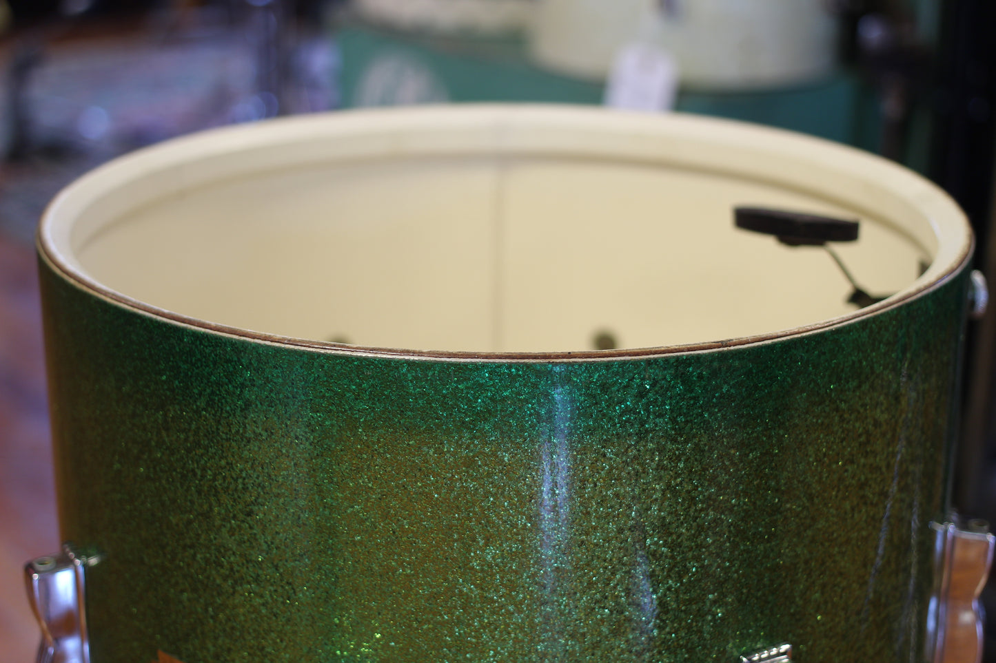 1960 Ludwig Pre Serial 12"x15" Club Date Floor Tom in Green Sparkle