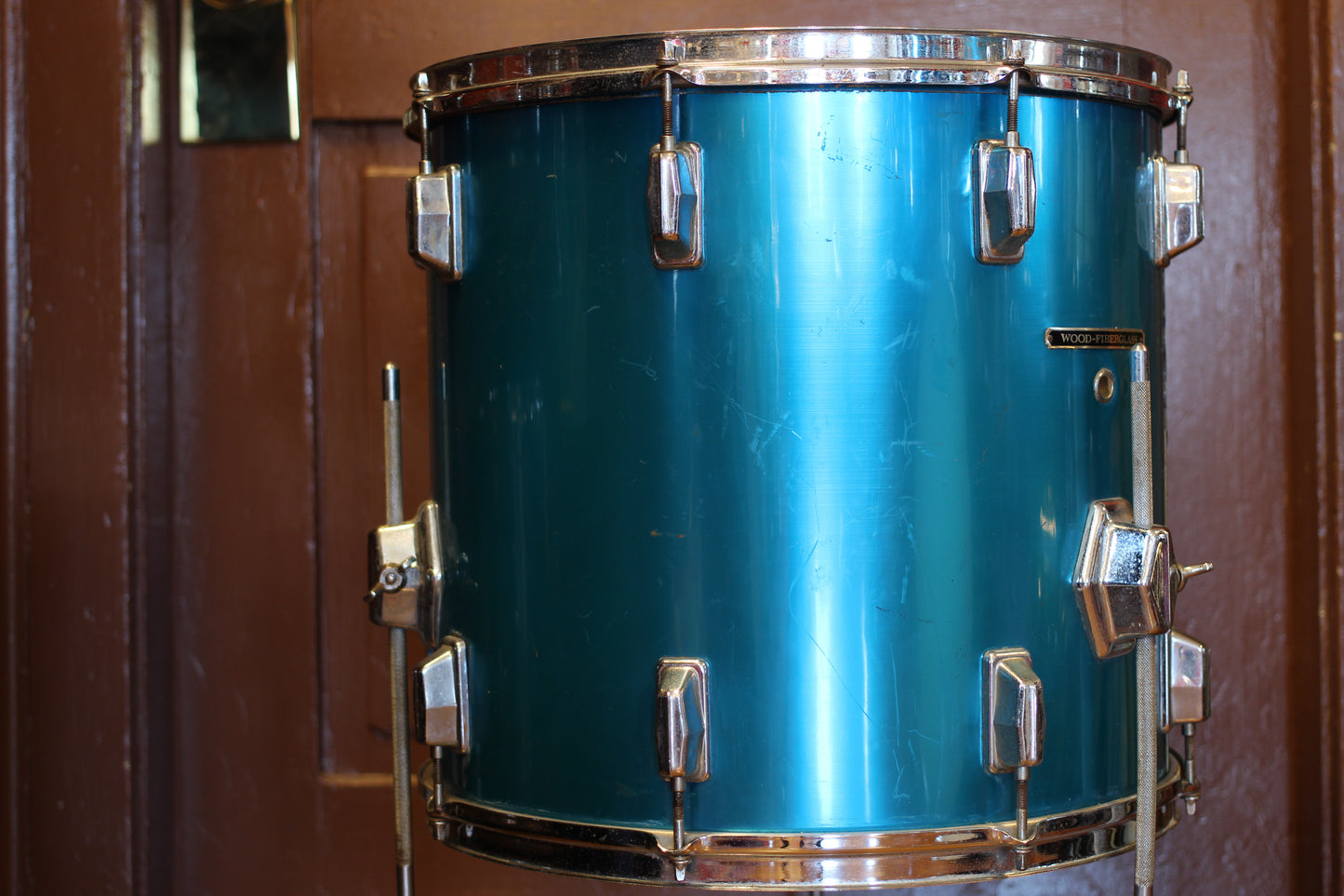 1980's Pearl Professional Wood-Fiberglass in Blue Flash 14x22 16x16 9x13 8x12
