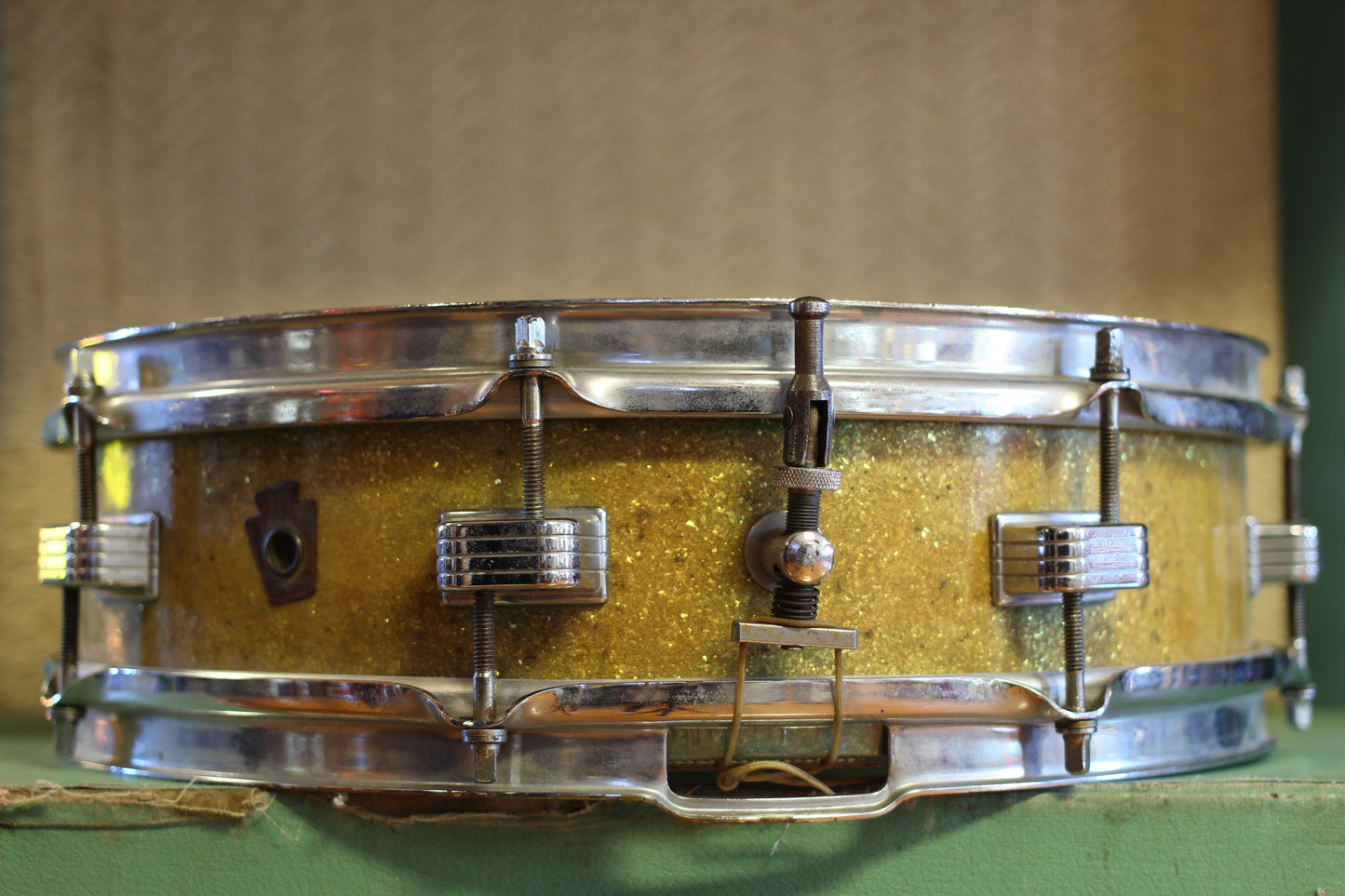 1950's WFL 4"x14" Compacto Snare Drum in Sparkling Green Pearl