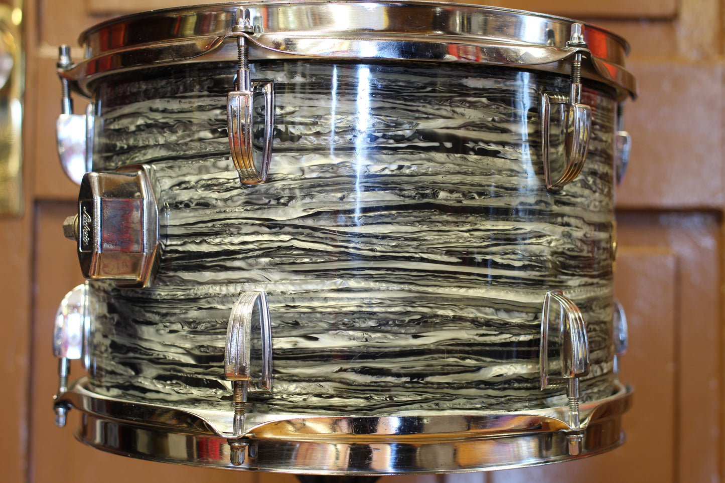 1968 Ludwig 'Downbeat' Outfit in Oyster Black Pearl 14x20 14x14 8x12
