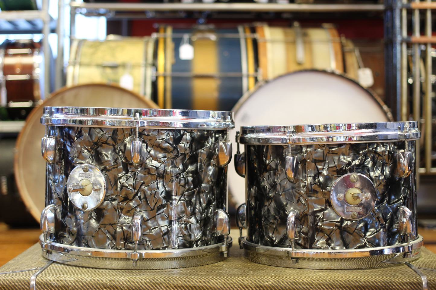 1970's Gretsch 'Blackhawk' in Black Diamond Pearl 14x22 16x16 9x13 8x12