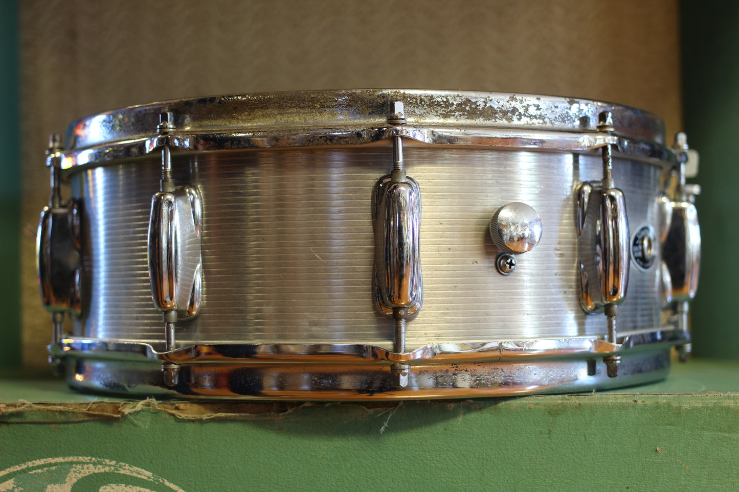 1970's Slingerland 5"x14" Ribbed Aluminum No 140 Snare Drum