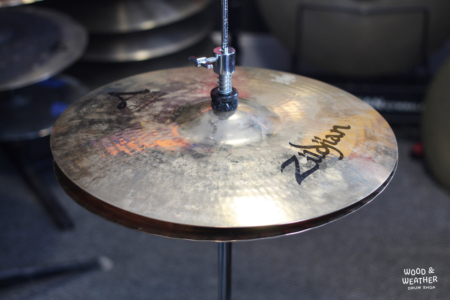 Used Zildjian 14" A Custom Mastersound Hi-Hat Cymbals 960/1205g