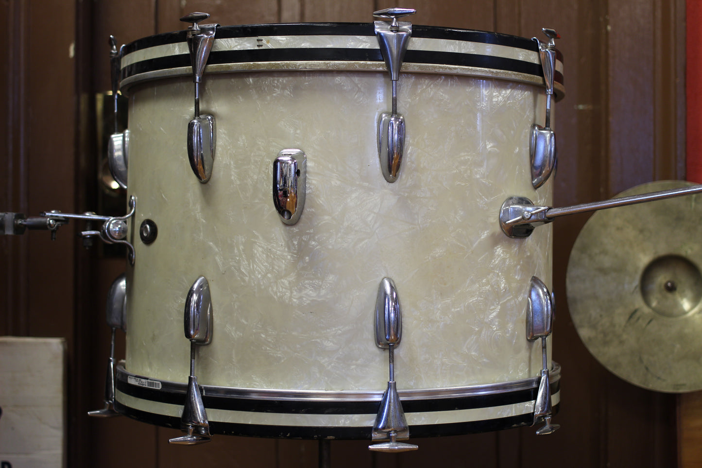 1960's Slingerland Modern Jazz in White Marine Pearl 14x20 14x14 8x12