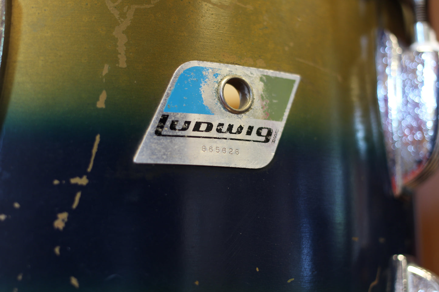 1960/70's Ludwig Deluxe Classic in Gold & Blue Duco 14x24 16x16 9x13