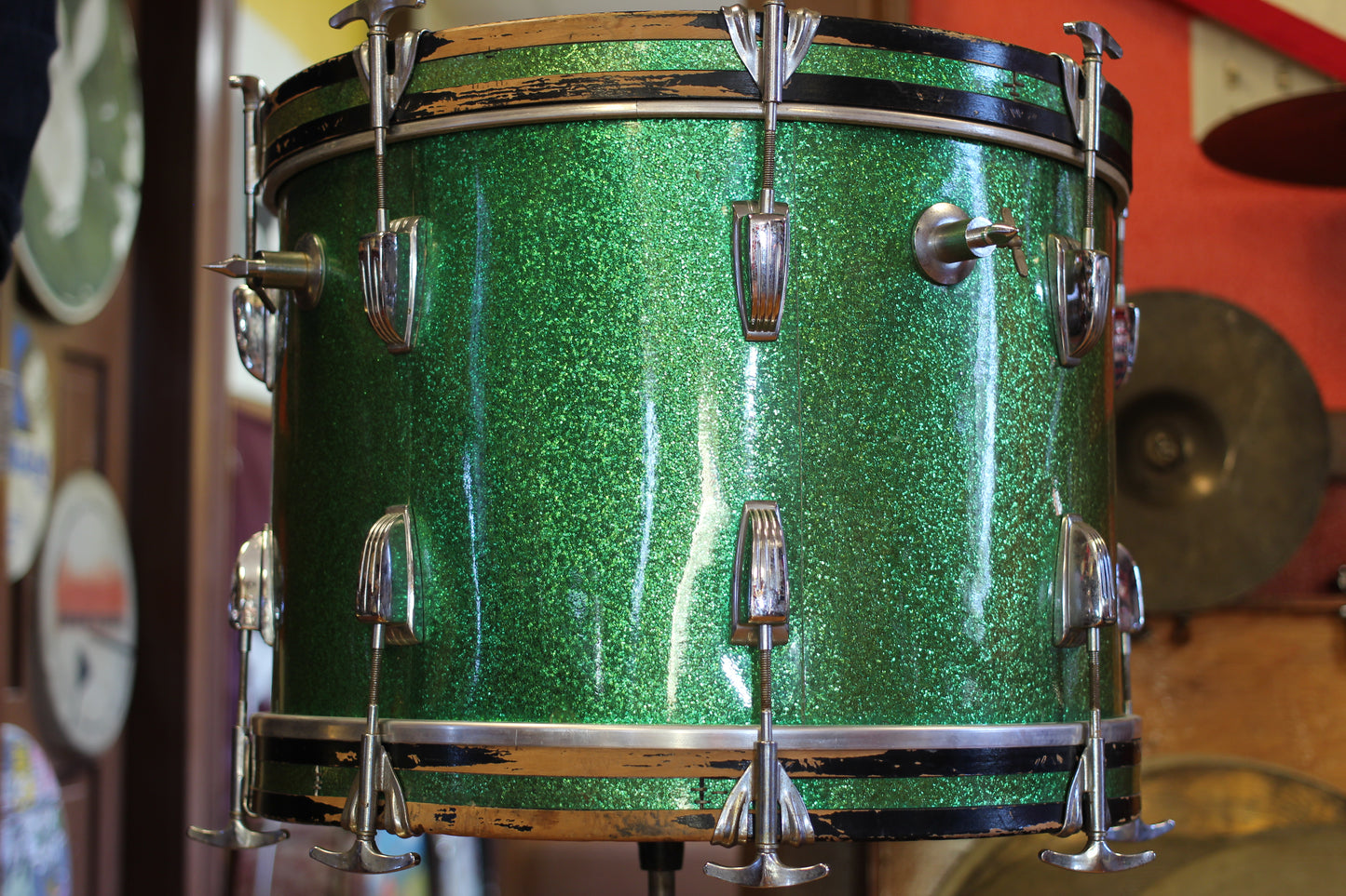 1960's Ludwig Jazzette in Green Sparkle 12x18 14x14 8x12