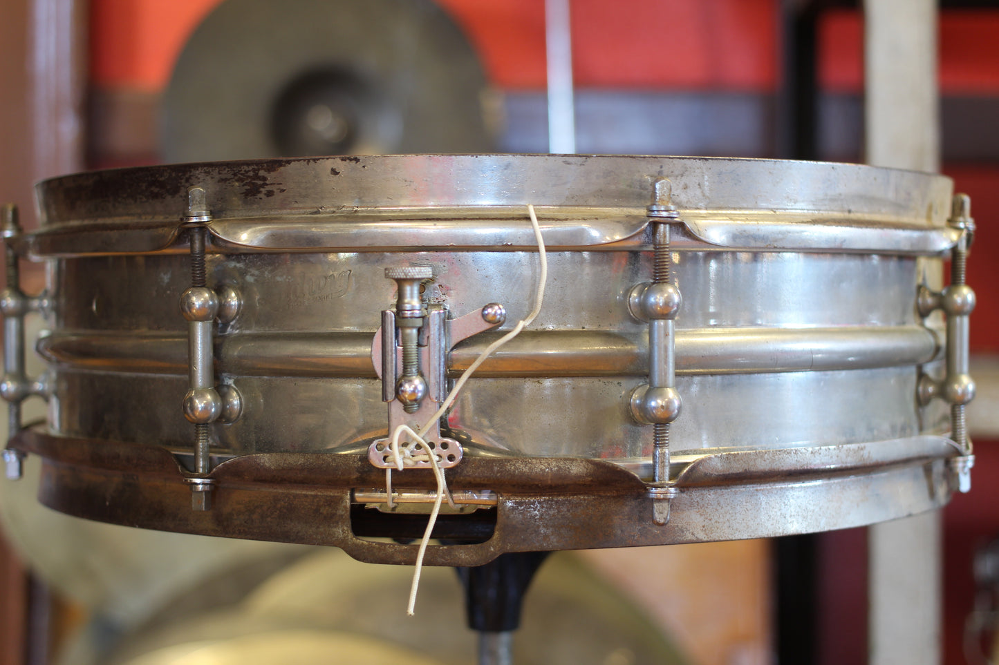 1920's Ludwig 'Dance Model' Snare Drum 4"x14" Nickel over Brass 2-Piece shell