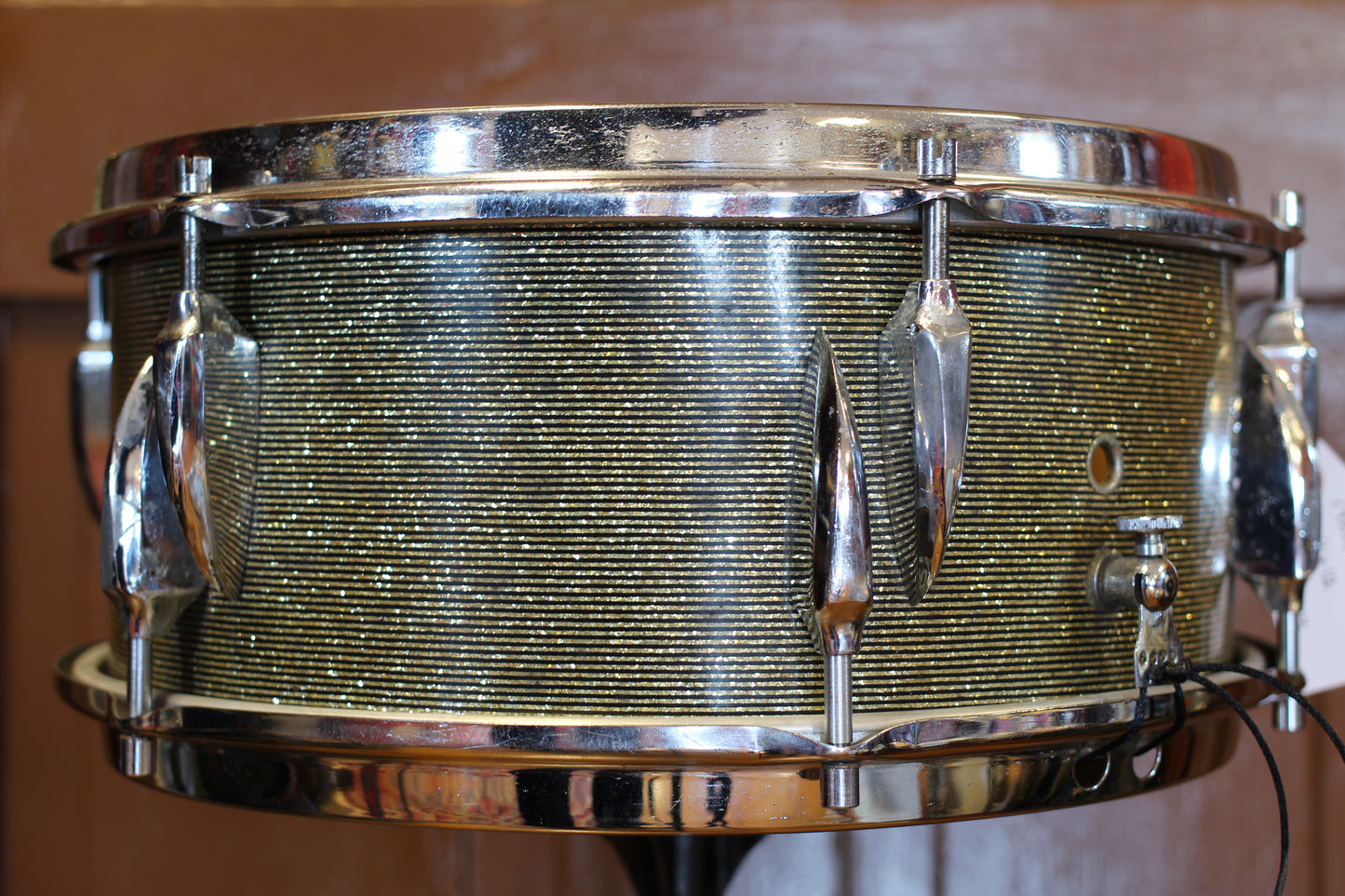 1960's Sonor 6"x13" Snare Drum in Black & Silver Striped Glitter
