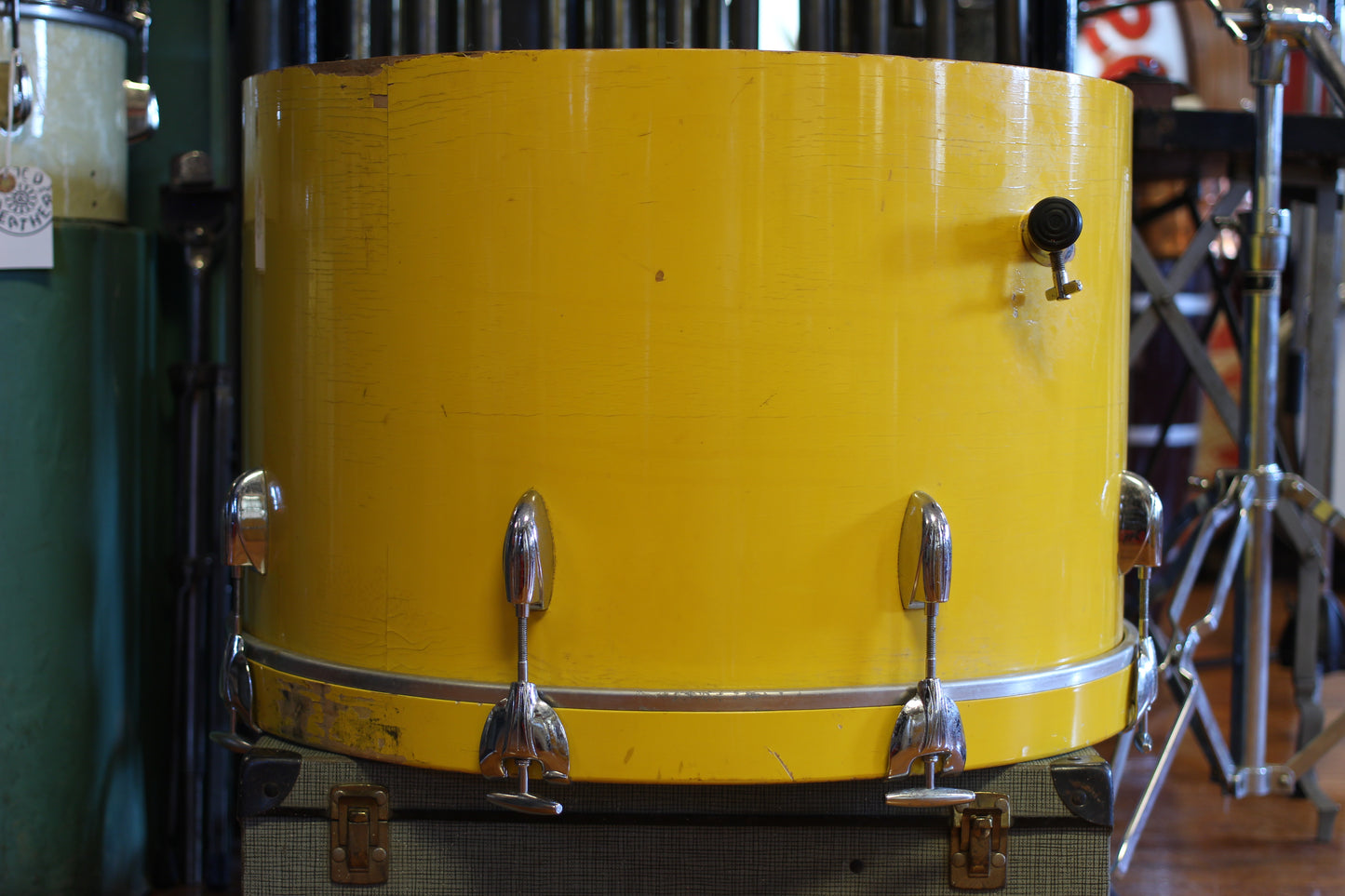 1970's Gretsch Recording outfit in Yellow Nitron Lacquer 14x22 14x16 9x13 8x12
