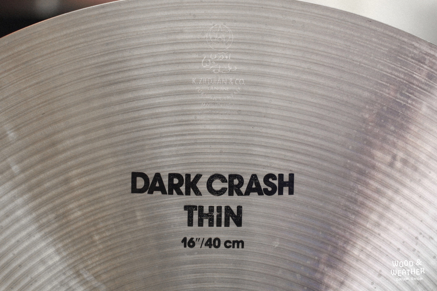 1995 Zildjian 16" K Dark Crash Thin Cymbal 866g