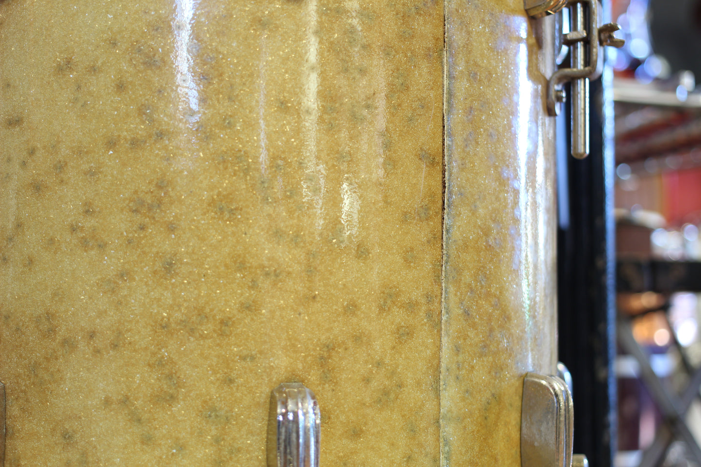1940's Slingerland Radioking 'Buddy Schutz' Sparkling Silver Pearl 14x24 16x16 9x13 7x14