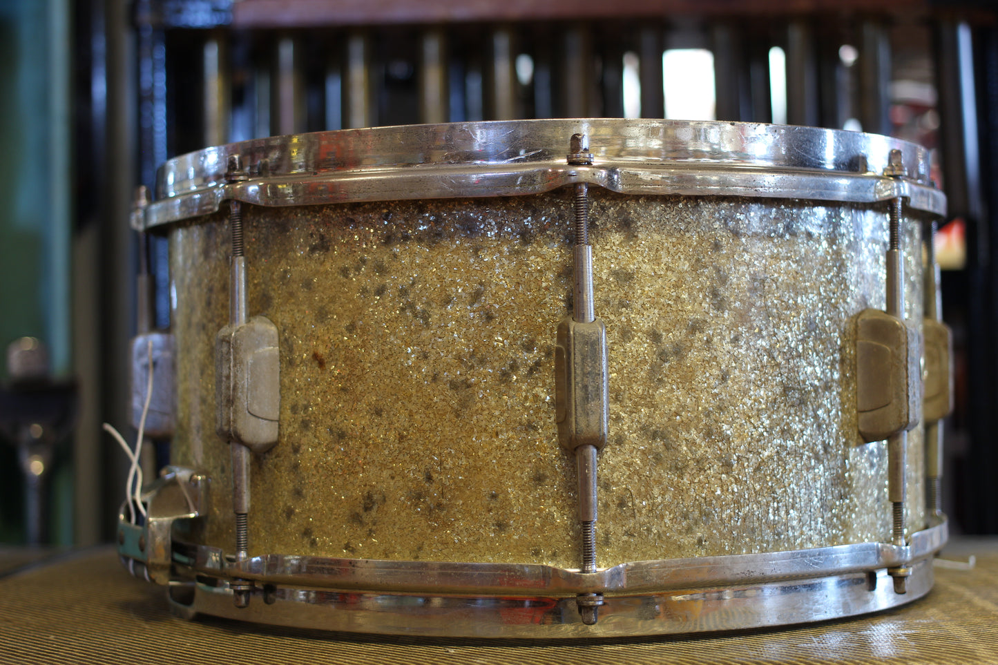 1930's WFL 7"x14" Dixieland Model Snare Drum in Sparkling Silver Pearl