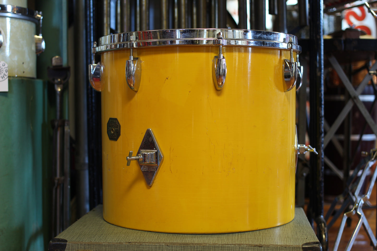 1970's Gretsch Recording outfit in Yellow Nitron Lacquer 14x22 14x16 9x13 8x12