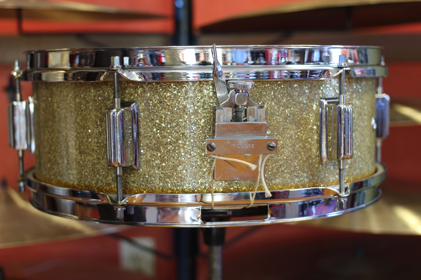 1960's Rogers 5"x14" Luxor Snare Drum in Gold Sparkle