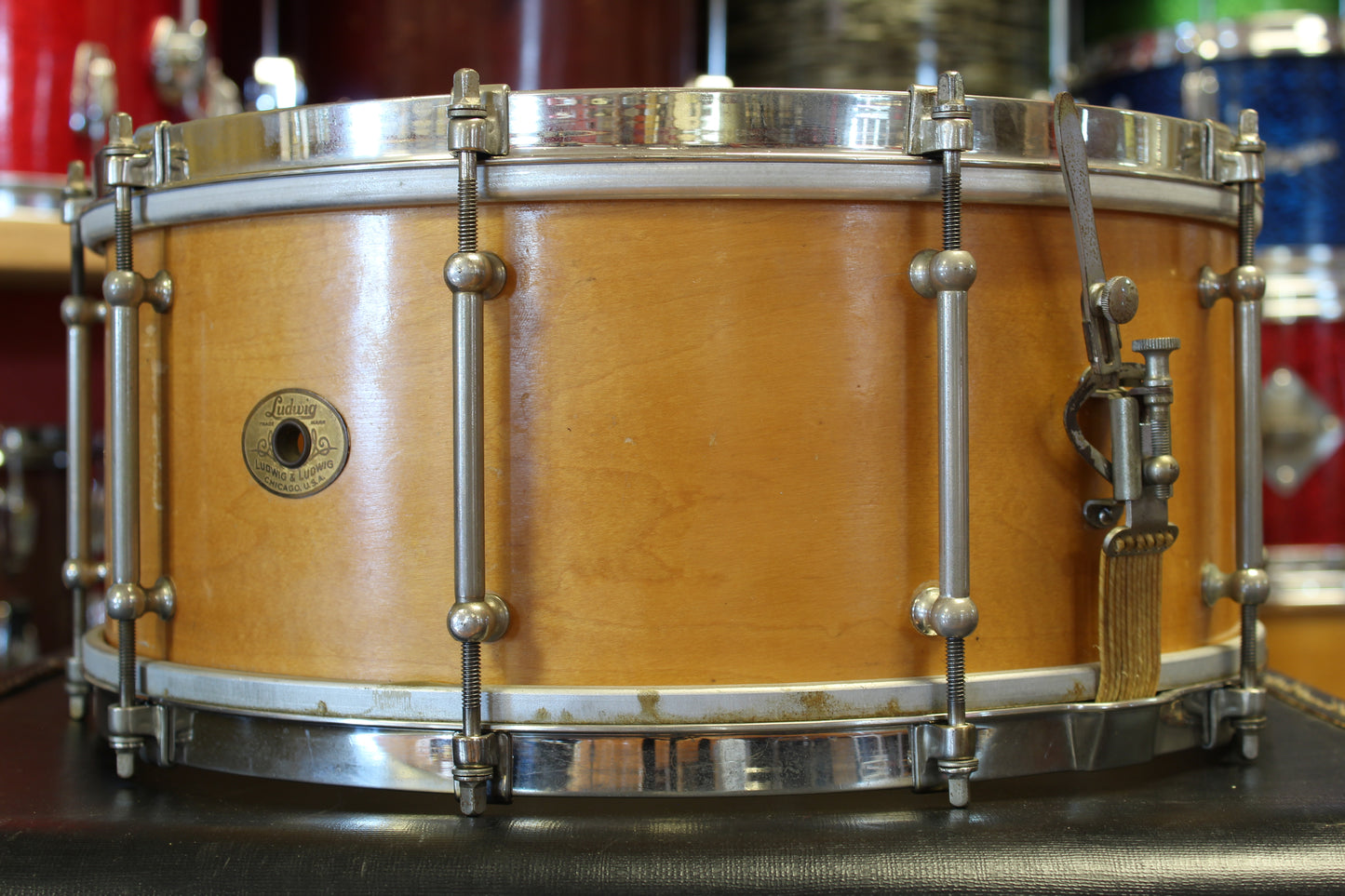 1920's Ludwig 6.5"x15" Wood-Shell Standard Snare Drum in Natural Maple