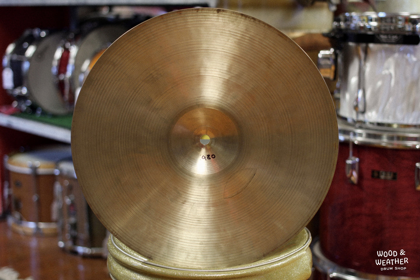 Used Sabian 14" Hand Hammered HH Dark Top Hi-Hat Cymbal 980g