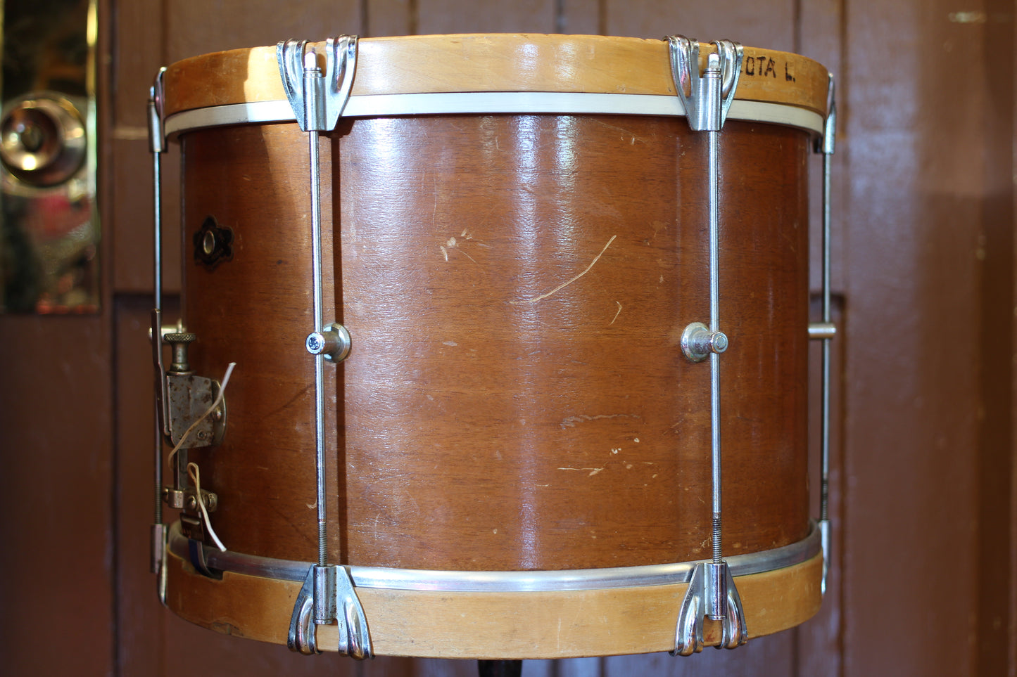 1950's George Way 10"x14" 'Pacemaker Parade Drum' in Natural Mahogany