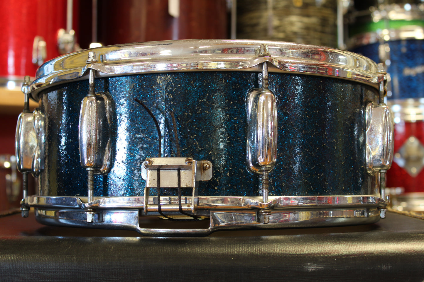 1965 Slingerland 5.5"x14" Artist model Snare Drum in Sparkling Blue Pearl