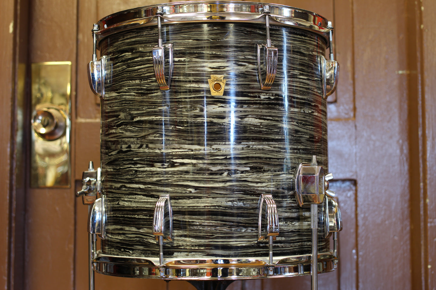 1968 Ludwig 'Downbeat' Outfit in Oyster Black Pearl 14x20 14x14 8x12