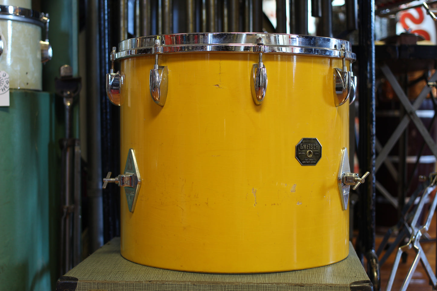 1970's Gretsch Recording outfit in Yellow Nitron Lacquer 14x22 14x16 9x13 8x12