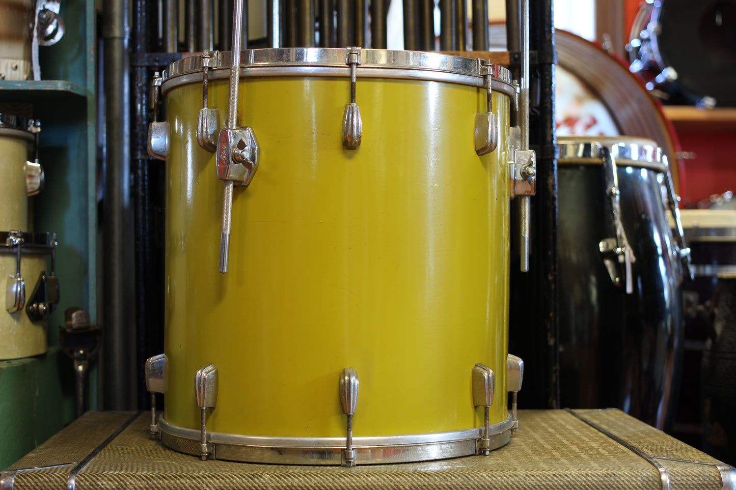 1940's Slingerland Radioking in Mustard Yellow Lacquer 14x20 16x16 12x14 9x13