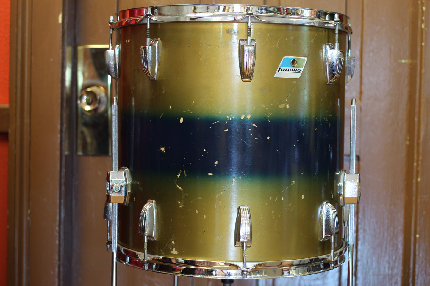 1960/70's Ludwig Deluxe Classic in Gold & Blue Duco 14x24 16x16 9x13