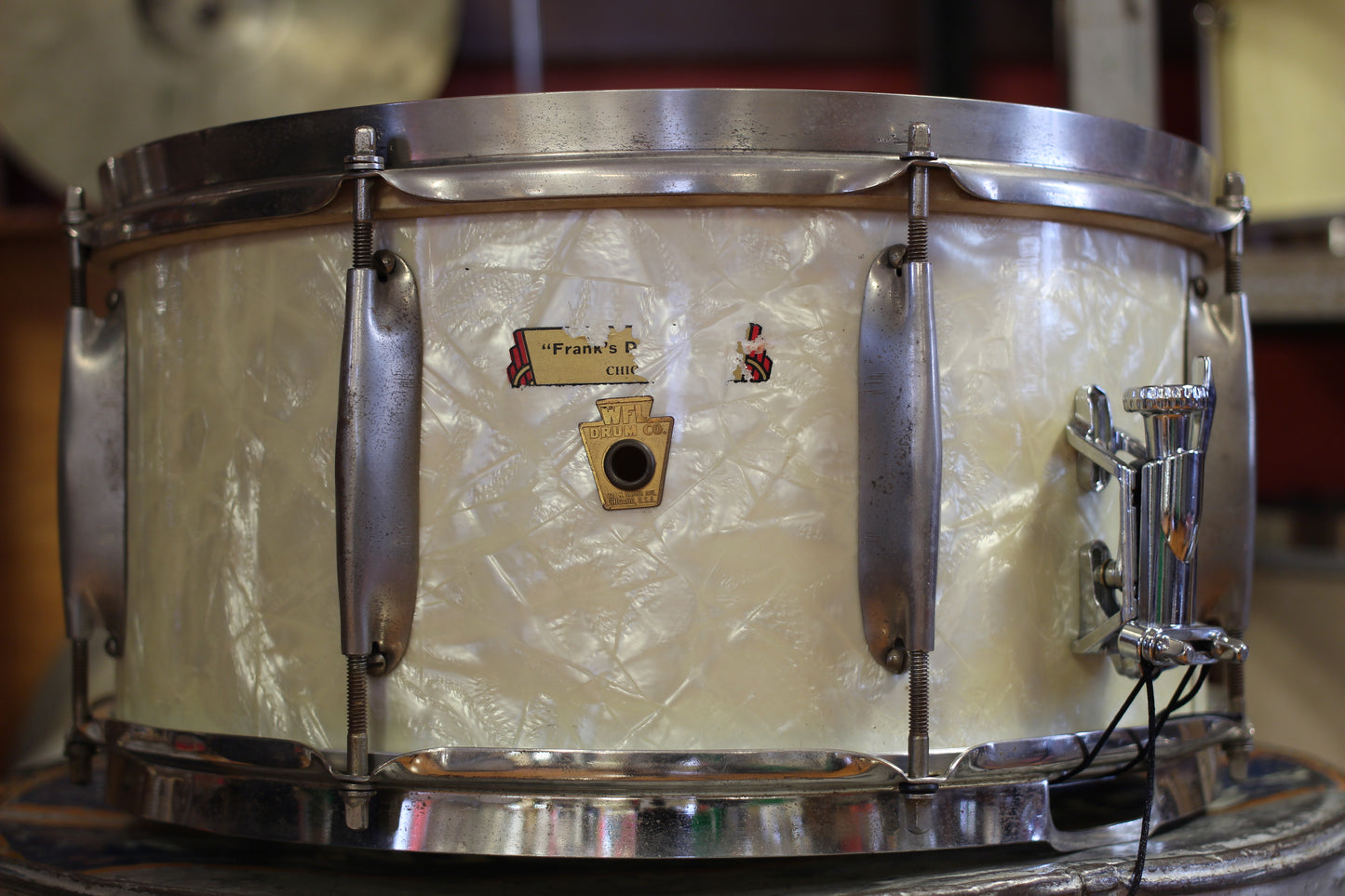 1940's WFL 7"x14" All-American Swing Model in White Marine Pearl