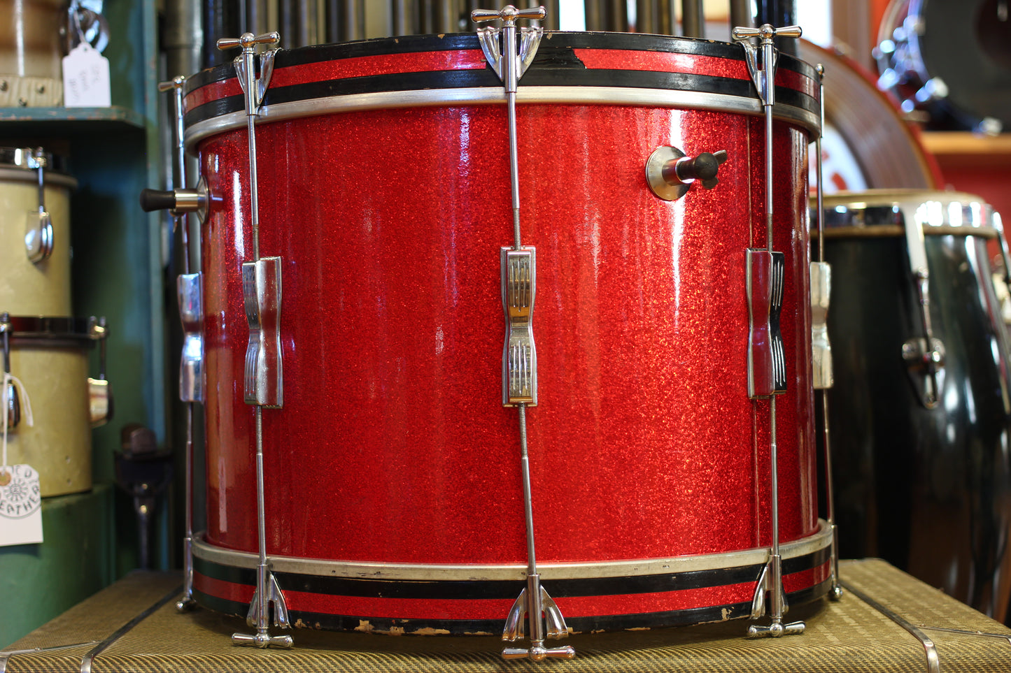 1960's Ludwig Club Date in Red Sparkle 14x20 14x14 8x12