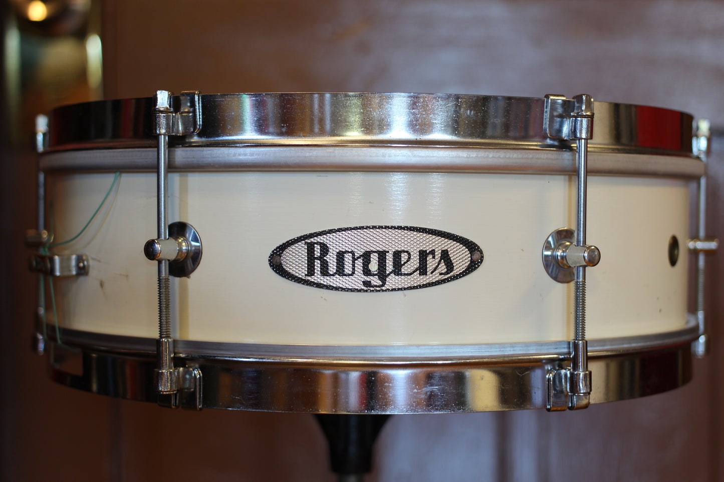 1960s Rogers Classmate Snare Drum in White Lacquer 4"x13"