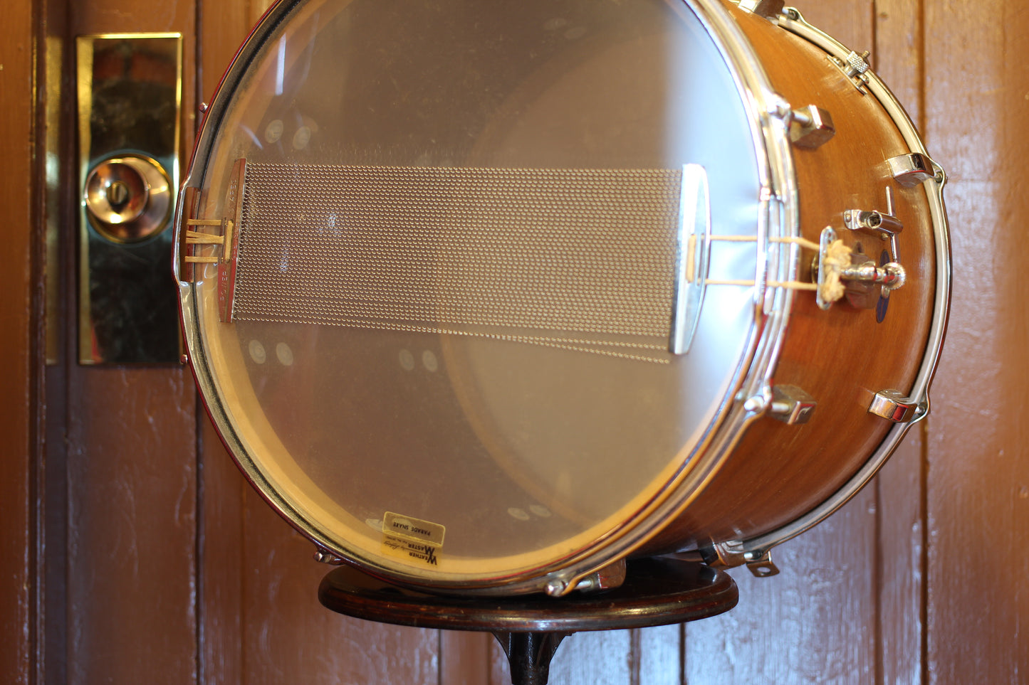 1960's Leedy 'Floating Head' Snare Drum 12"x15" in Natural Mahogany
