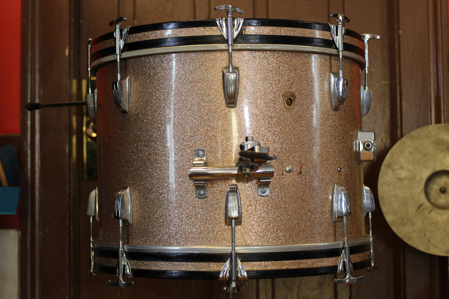 1966 Ludwig Downbeat in Champagne Sparkle 14x20 14x14 8x12