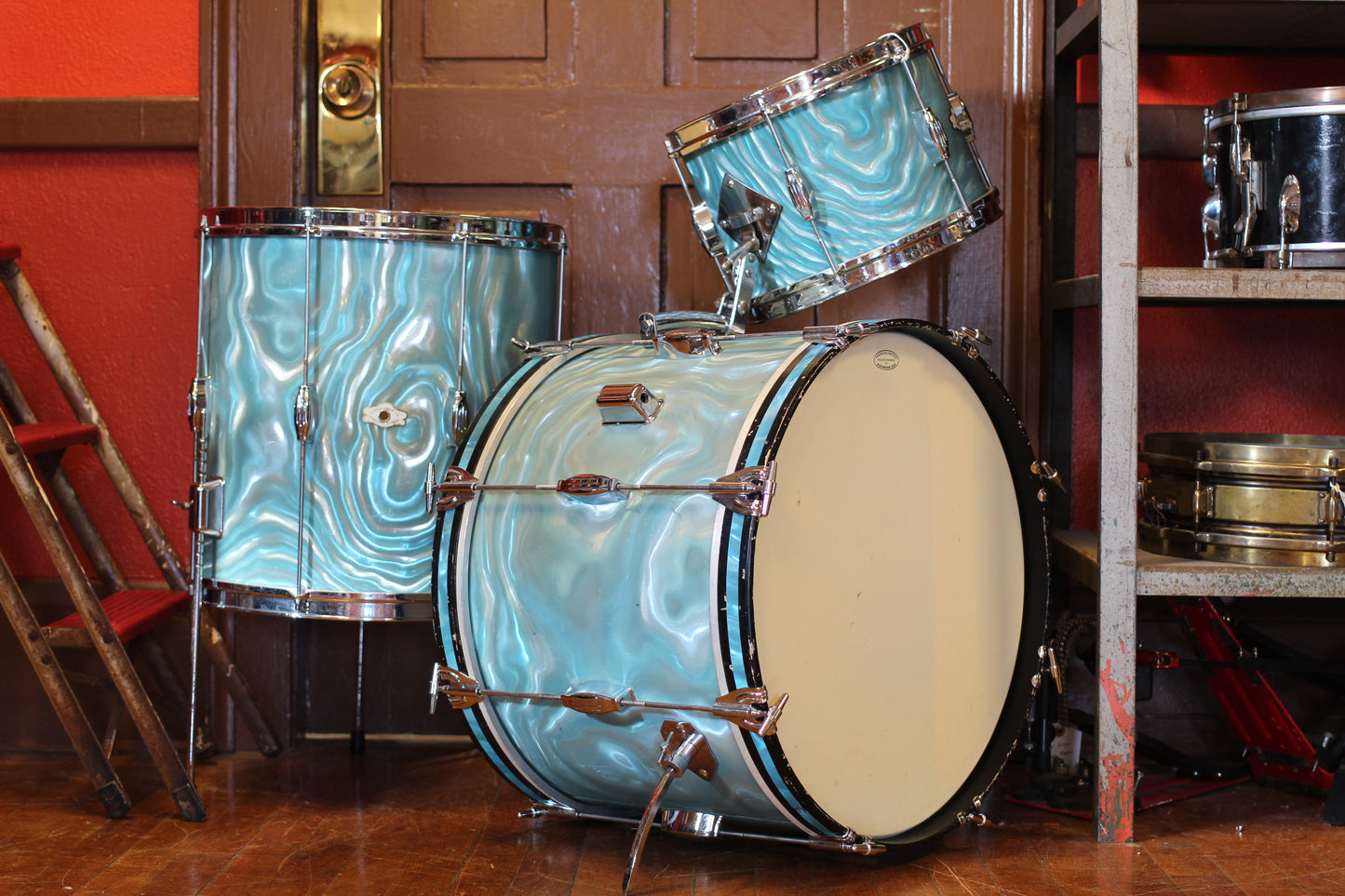 1960's Oaklawn Camco Tuxedo outfit in Aqua Moire 14x20 16x16 8x12