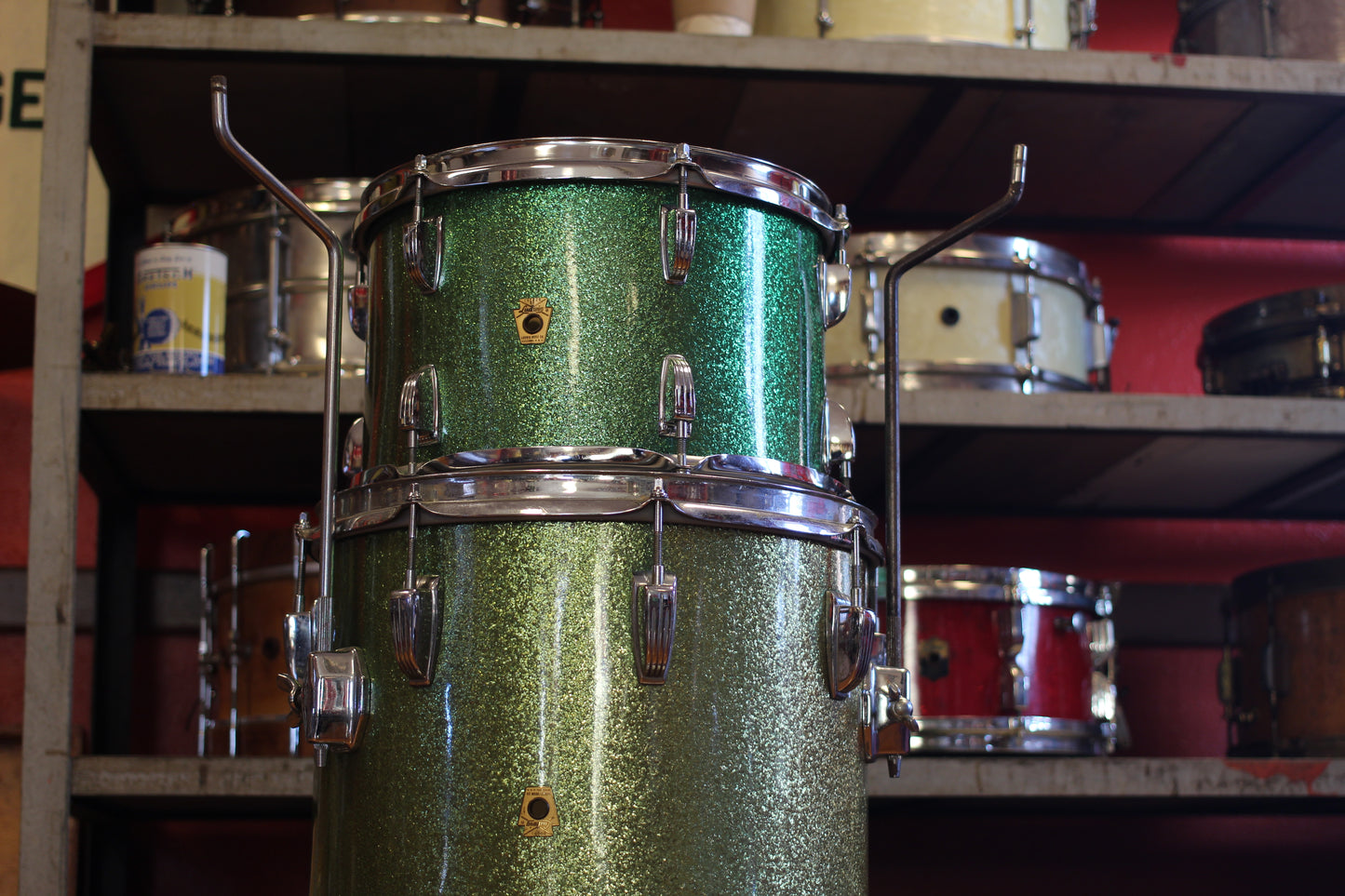 1960's Ludwig Jazzette in Green Sparkle 12x18 14x14 8x12