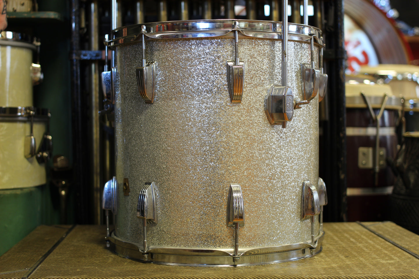 1960's Ludwig Downbeat in Silver Sparkle 14x20 14x14 8x12