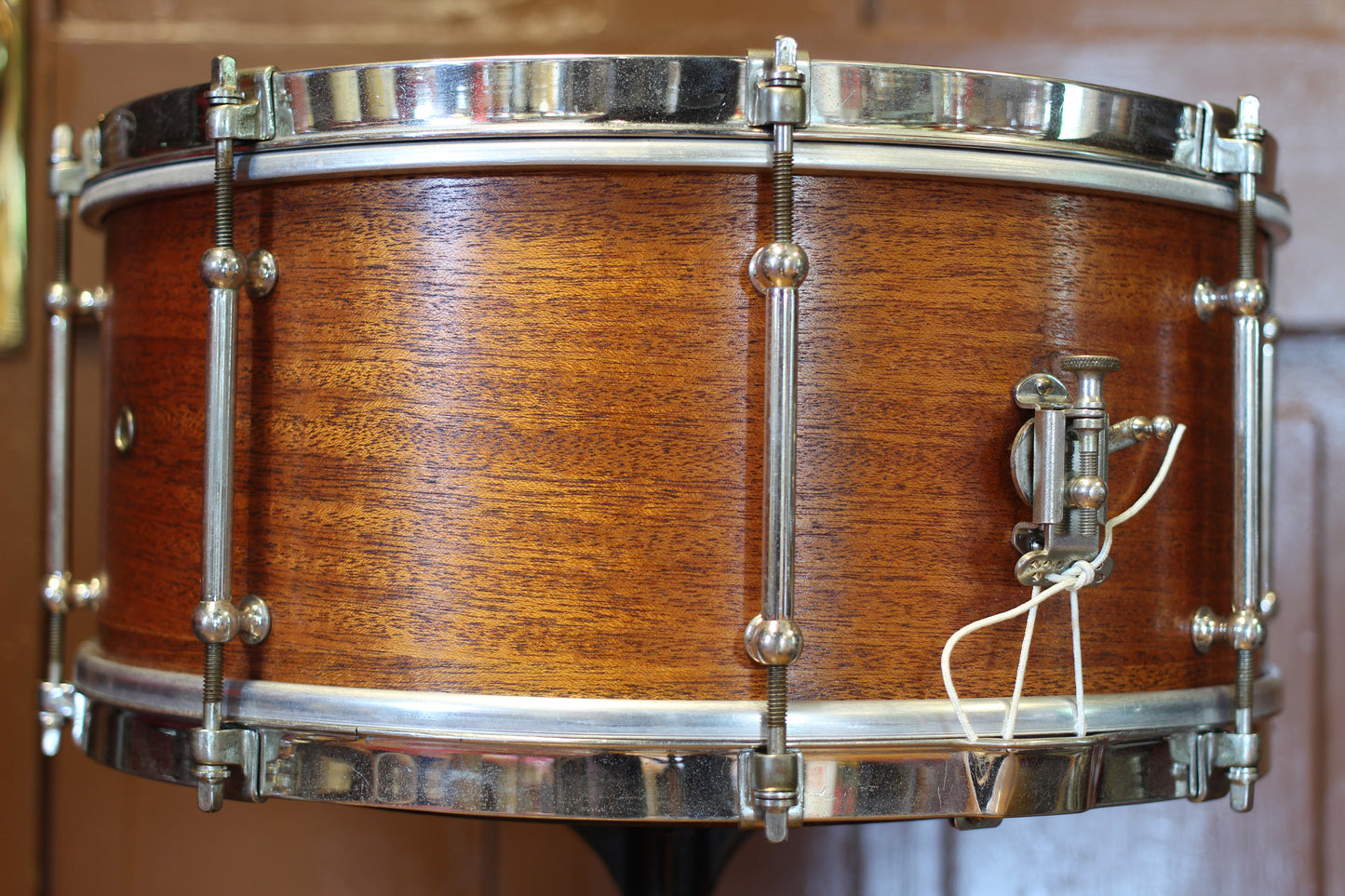 1930's Ludwig 'Pioneer' Model Snare Drum 6.5"x14" in Natural Mahogany