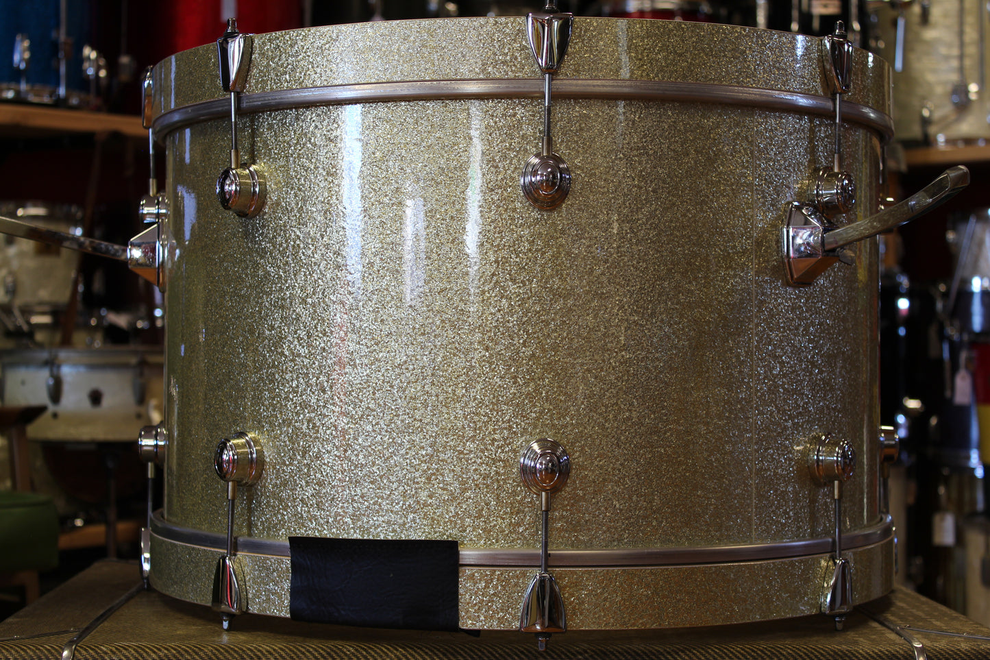 00's Montineri Custom Drums Maple/Poplar/Maple in Aged Silver Sparkle 14x24 16x16 9x13 5.5x14