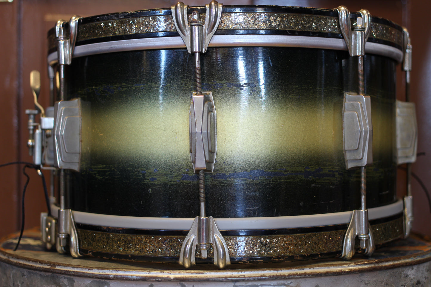 1939 Ludwig Standard Swing Model Snare Drum 7"x14" in Blue & Silver Duco