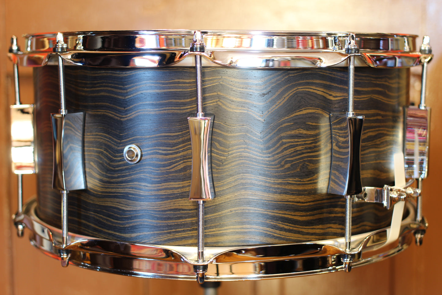 Pork Pie Percussion 7"x14" 8 ply Maple Snare Drum in Satin Wavy Ebony