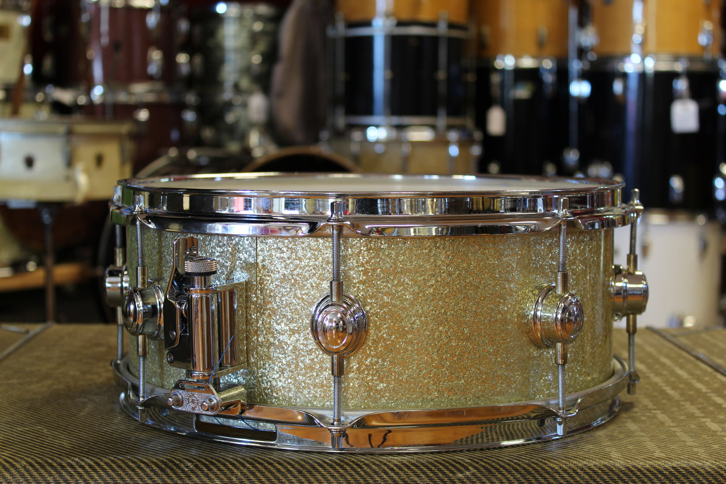 00's Montineri Custom Drums Maple/Poplar/Maple in Aged Silver Sparkle 14x24 16x16 9x13 5.5x14