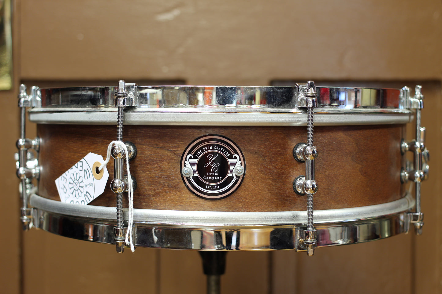 YC Drum Company 4"x14" Snare Drum in Natural Walnut