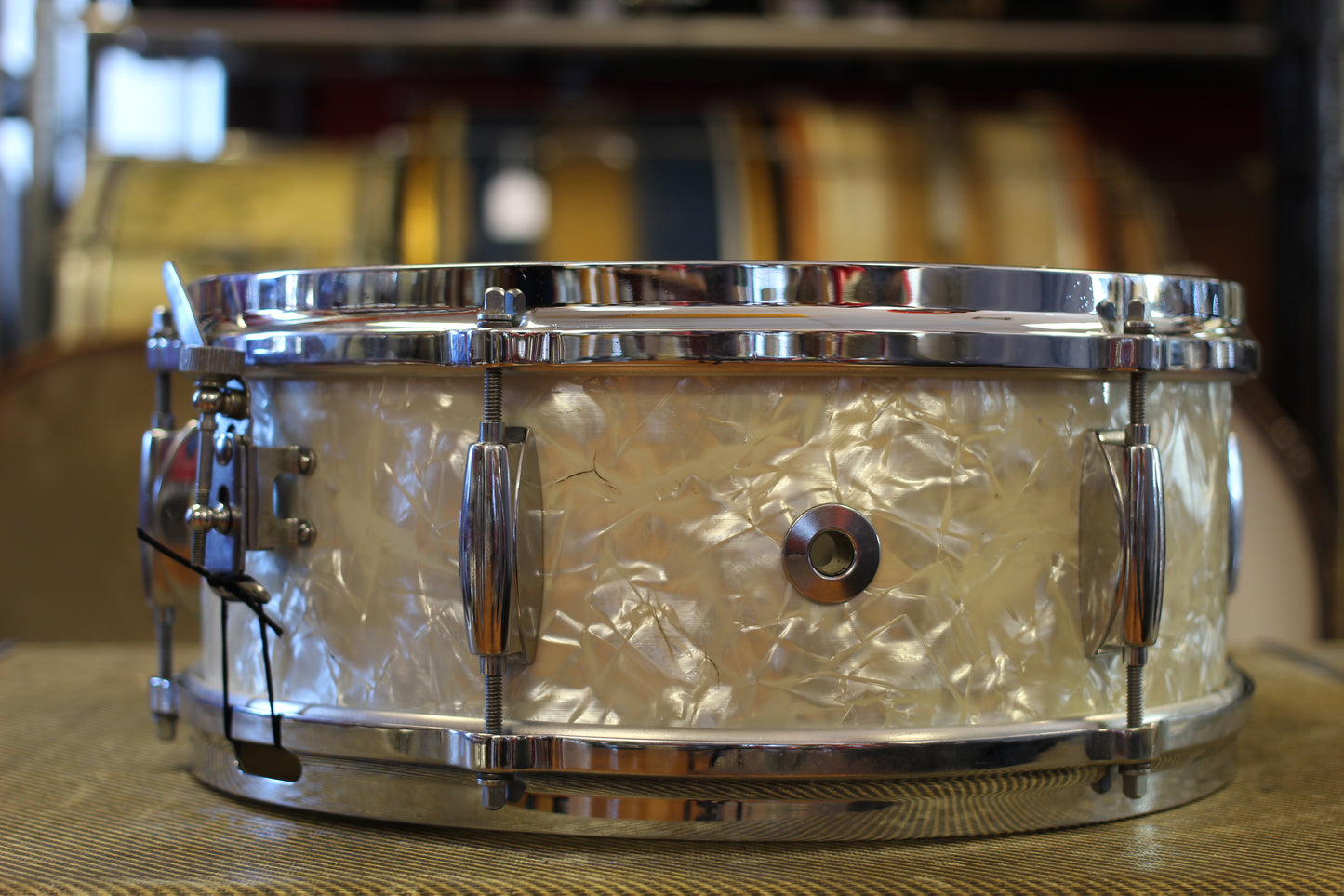1960's Gretsch Dixieland 5.5"x14" in White Marine Pearl