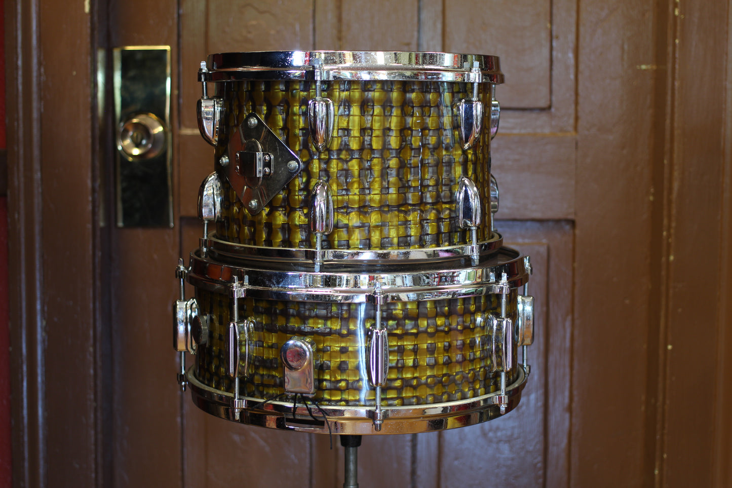 1960's Zim Gar Drum Set in Gold Ingot 14x20 14x14 8x12 5x14